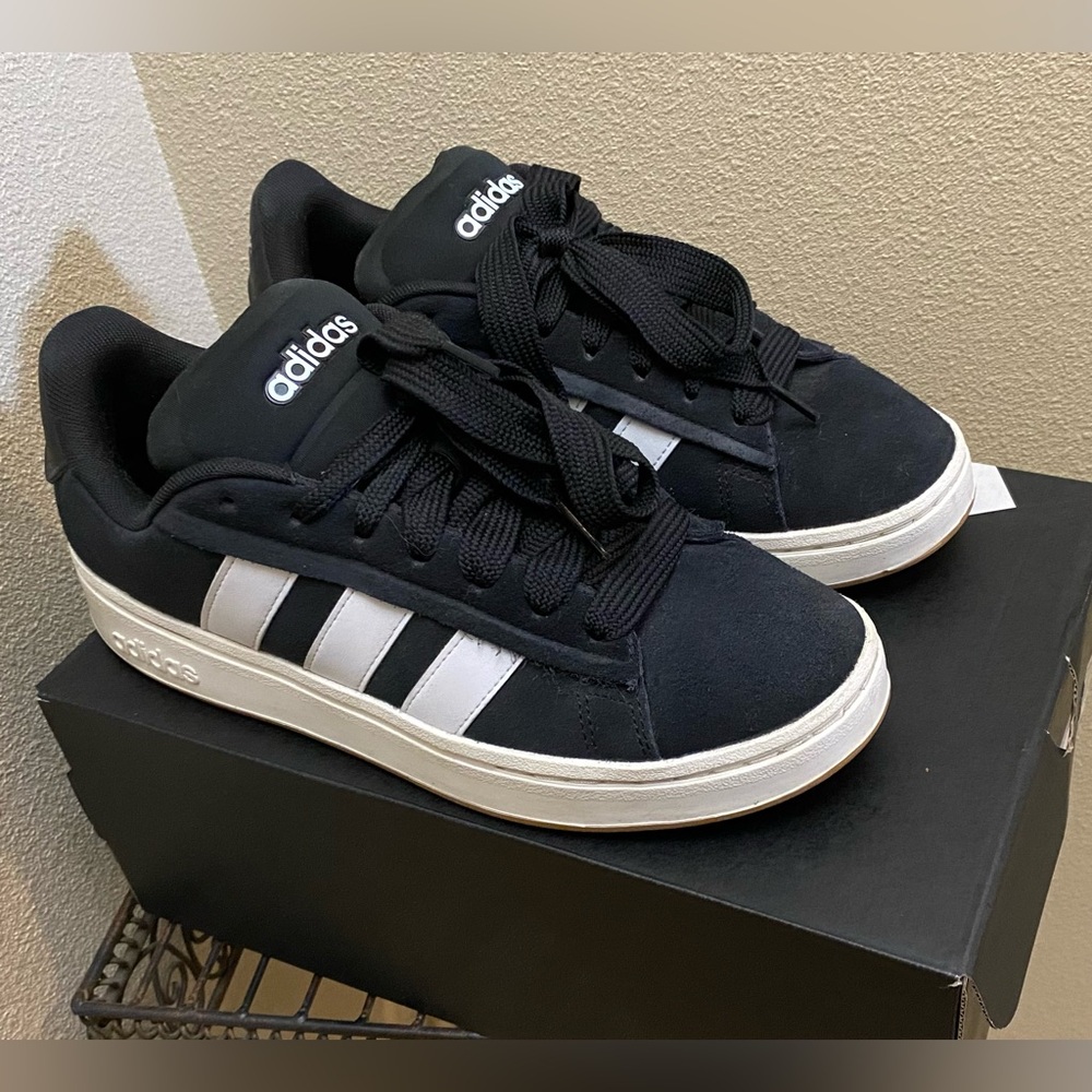 Adidas Grand Court Alpha 00s Black White Leather Sz 10